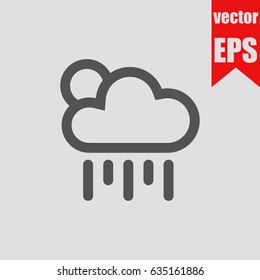 Weather sun cloud rain icon infographic isolated in flat style.Vector illustration.
