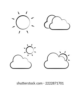 weather, sun, cloudy, sunny, cloudy, icon, flat suitable for web and apps