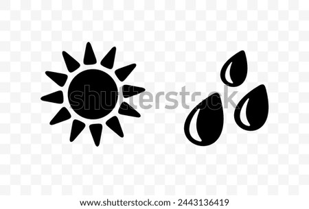 Weather, sun shining and raining, wind and windy, graphic design. Hot weather and sunny, rainstorm, rain and rainy, vector design and illustration