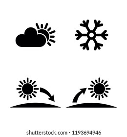 Weather and Sun. Simple Related Vector Icons Set for Video, Mobile Apps, Web Sites, Print Projects and Your Design. Weather and Sun icon Black Flat Illustration on White Background.