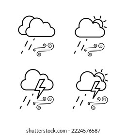 weather, sunny, cloudy, overcast, windy, moderate rain, heavy rain, snowy