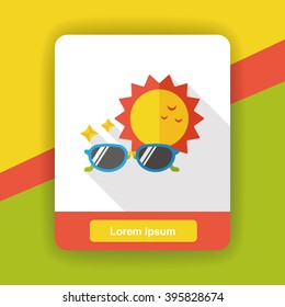 weather sunny sunglass flat icon