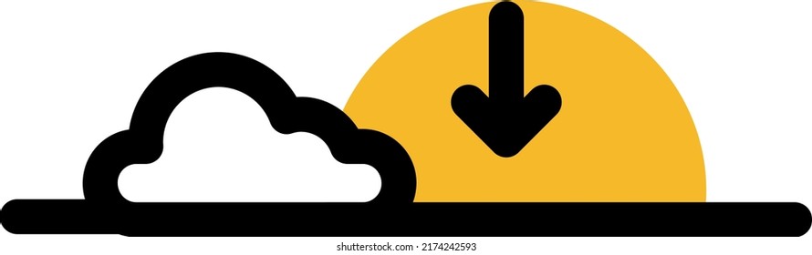 Weather sunset, illustration, vector on a white background.