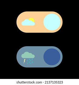 weather switch buttons on black background