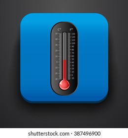 Weather symbol icon on blue. Vector illustration