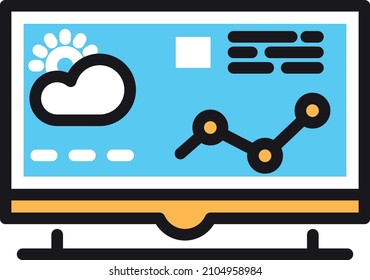 Weather symbol on computer screen. Forecast app or website icon