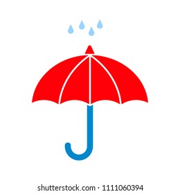 Weather Symbol. Umbrella With Rain Icon