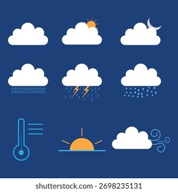 weather symbols set vector design