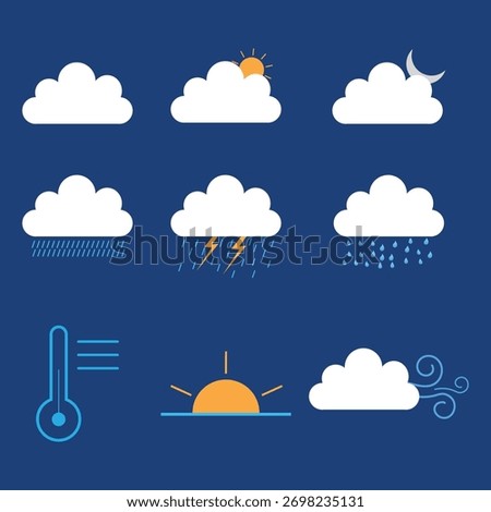 weather symbols set vector design