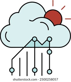 Weather technology analysis with charts illustration