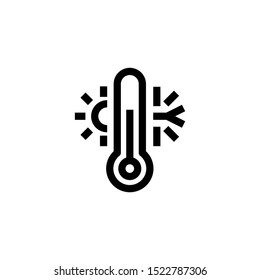 Weather temperature thermometer icon for mobile concept and web design, Thermometer with sunny and freezy weather vector icon