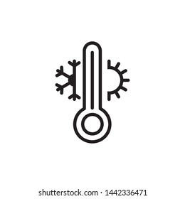 Weather temperature thermometer icon symbol vector logo design illustration