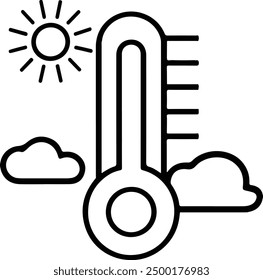Wetter Temperatur Thermometer Linie Symbol linear