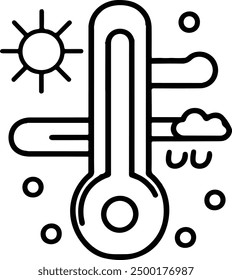 Wetter Temperatur Thermometer Linie Symbol linear