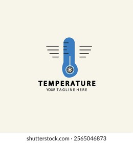 Weather temperature thermometer logo vector vintage illustration template icon graphic design