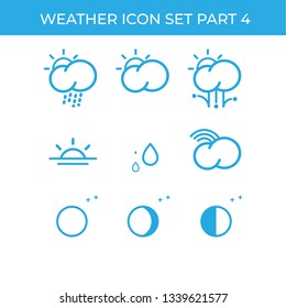 Weather theme icon set with line style