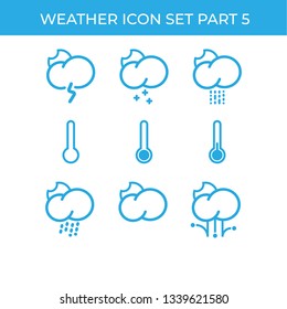 Weather theme icon set with line style