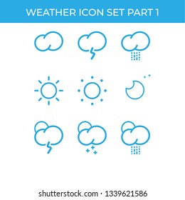 Weather theme icon set with line style