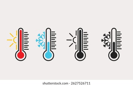 weather thermometer in flat vector