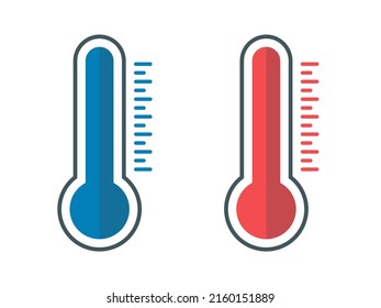 Wetterthermometer-Symbol-Set. Flachdesign
