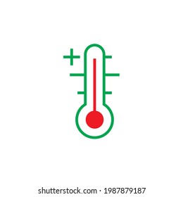 Weather and thermometer icon vector