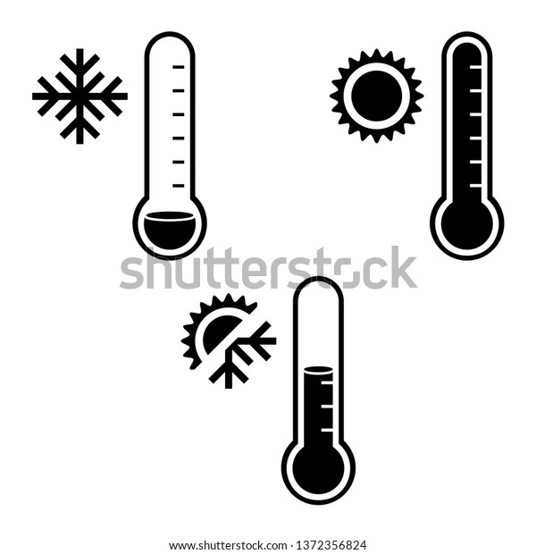 Weather Thermometer Icons Stock Vector (Royalty Free) 1372356824 ...