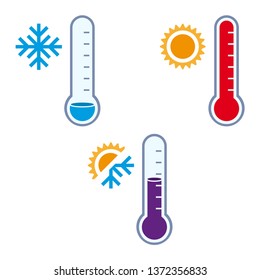 Weather Thermometer Icons - Color