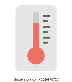 
A weather thermometer indicating temperature, flat vector icon 

