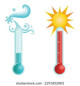 Weather thermometers vector illustration isolated graphic icons