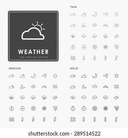 weather thin, medium and bold line icons