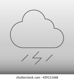 Weather Thunderstorm Cloud Vector Icon Illustration