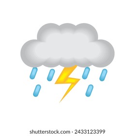 weather thunderstorm rain illustration isolated