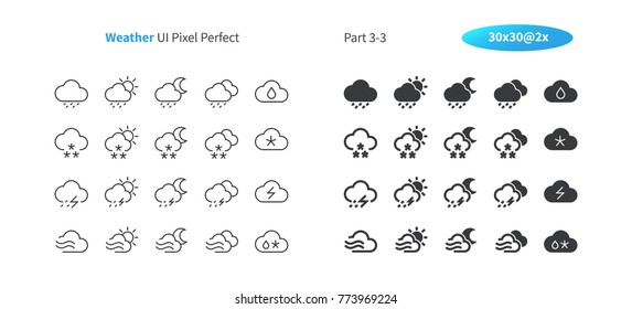 Weather UI Pixel Perfect Well-crafted Vector Thin Line And Solid Icons 30 2x Grid for Web Graphics and Apps. Simple Minimal Pictogram Part 3-3