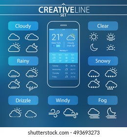 Weather Ui Set For Mobile And Web. Eps 10