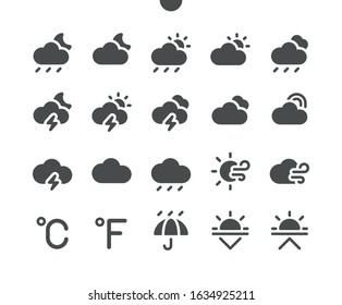 Weather v2 UI Pixel Perfect Well-crafted Vector Solid Icons 48x48 Ready for 24x24 Grid for Web Graphics and Apps. Simple Minimal Pictogram