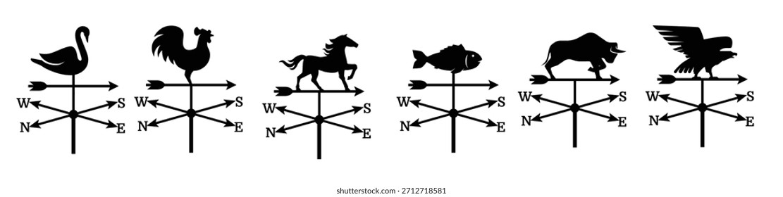 weather vane collection vector illustration