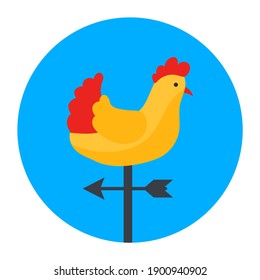 
A weather vane icon in flat design, weathercock vector 