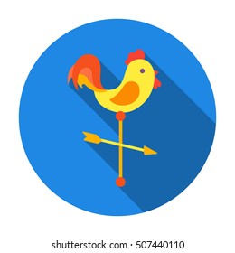 Weather vane icon in flat style isolated on white background. Weather symbol stock vector illustration.