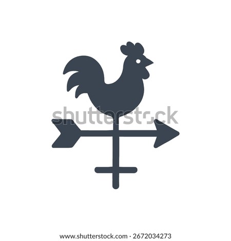 Weather Vane Icon Isolated On White Background 
