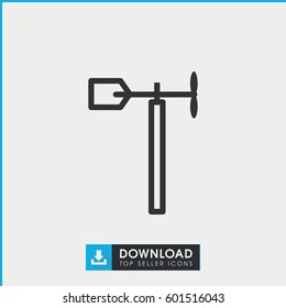 weather vane icon. simple outline weather vane vector icon. on white background.