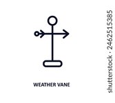 weather vane icon. Thin line weather vane icon from agriculture and farm collection. Outline vector isolated on white background. Editable weather vane symbol can be used web and mobile