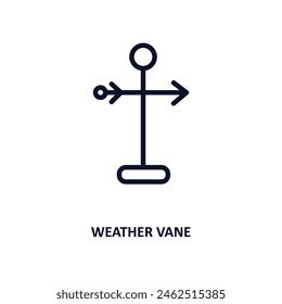 weather vane icon. Thin line weather vane icon from agriculture and farm collection. Outline vector isolated on white background. Editable weather vane symbol can be used web and mobile