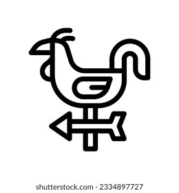 weather vane line icon illustration vector graphic. Simple element illustration vector graphic, suitable for app, websites, and presentations isolated on white background