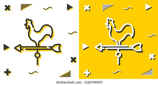 weather vane line icon. Simple outline style.weather vane linear sign. Vector illustration isolated on white background. Editable stroke EPS 10
