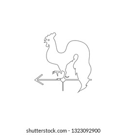 Weather vane rooster. simple flat vector icon illustration. outline line symbol - editable stroke