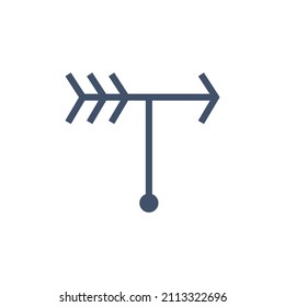 Weather vane, wind direction arrow.