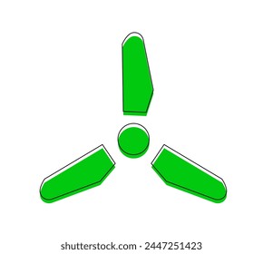 weather vane wind energy clean energy tower propeller green line icon design