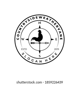 Weather vane, wind vane logo vector illustration template design, emblem badge element
