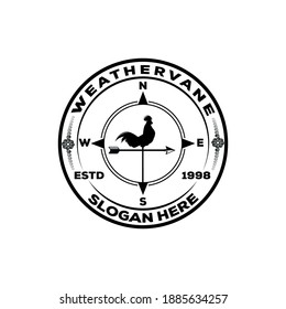 Weather vane, wind vane logo vector illustration template design, emblem badge element
