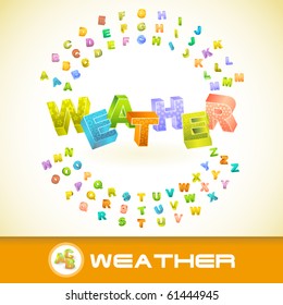 WEATHER. Vector 3d illustration.